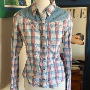 Western / Denim plaid button down